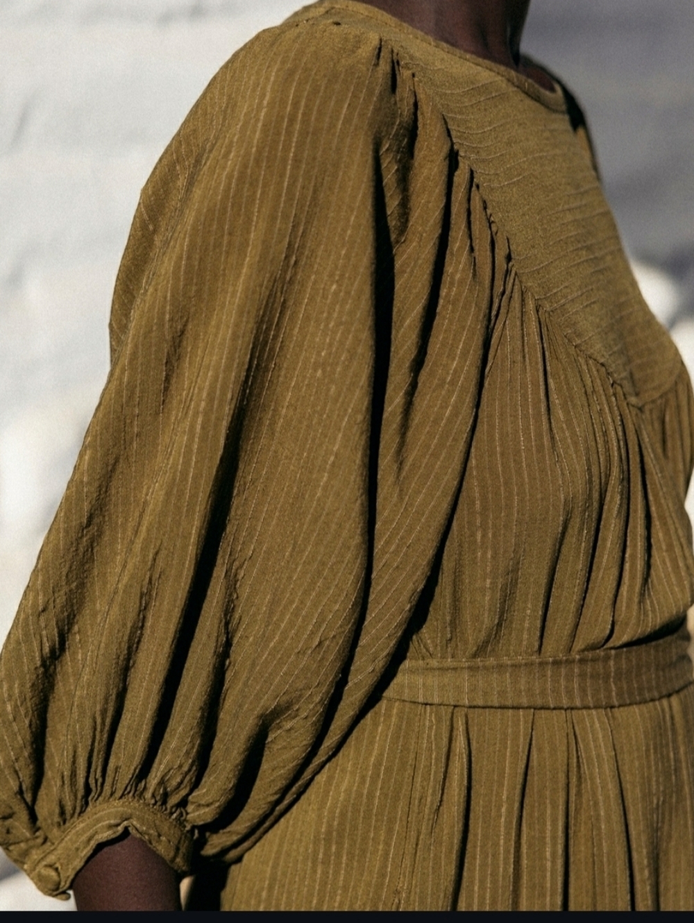 NWOT Kara Thoms Greta Dress In "Olive", Size Small - Picture 4 of 16